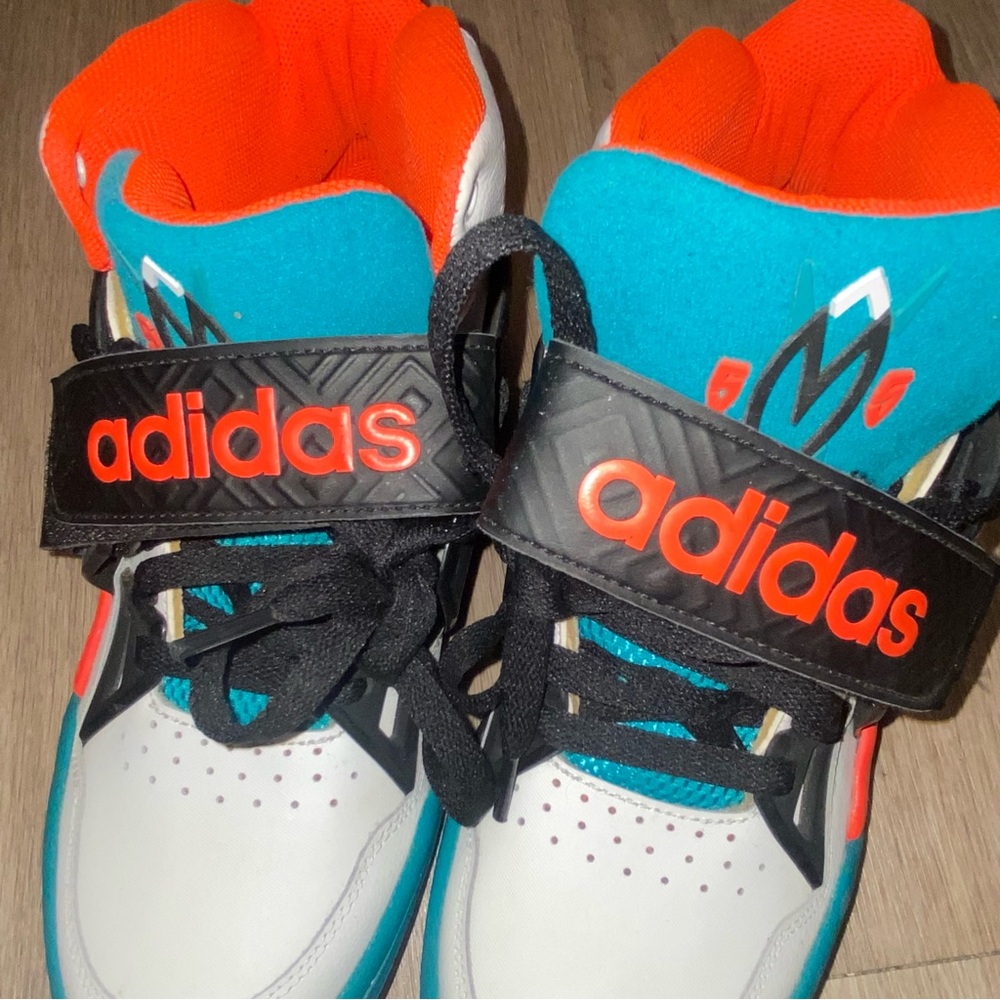 Mens Adidas Mutombo 2 White teal orange size 8.5 - Picture 12 of 12